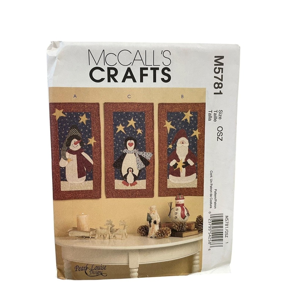 McCALL'S M5781 Christmas Wall Hanging Sewing‎ Pattern Size OSZ
